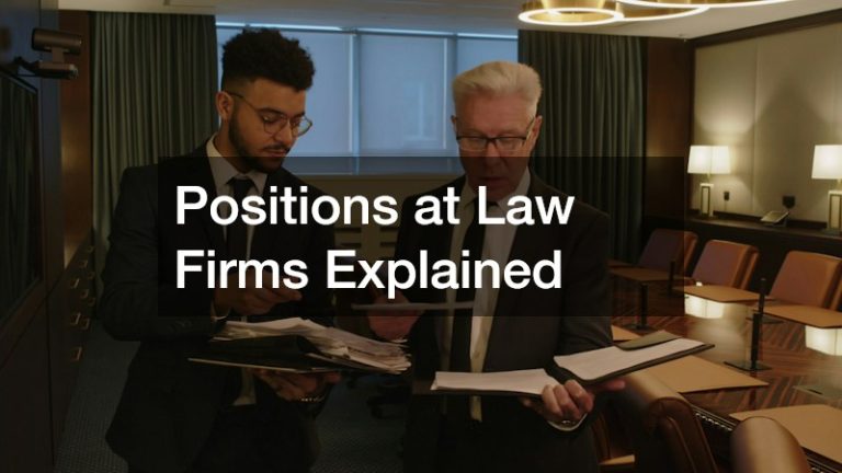 Positions at Law Firms Explained
